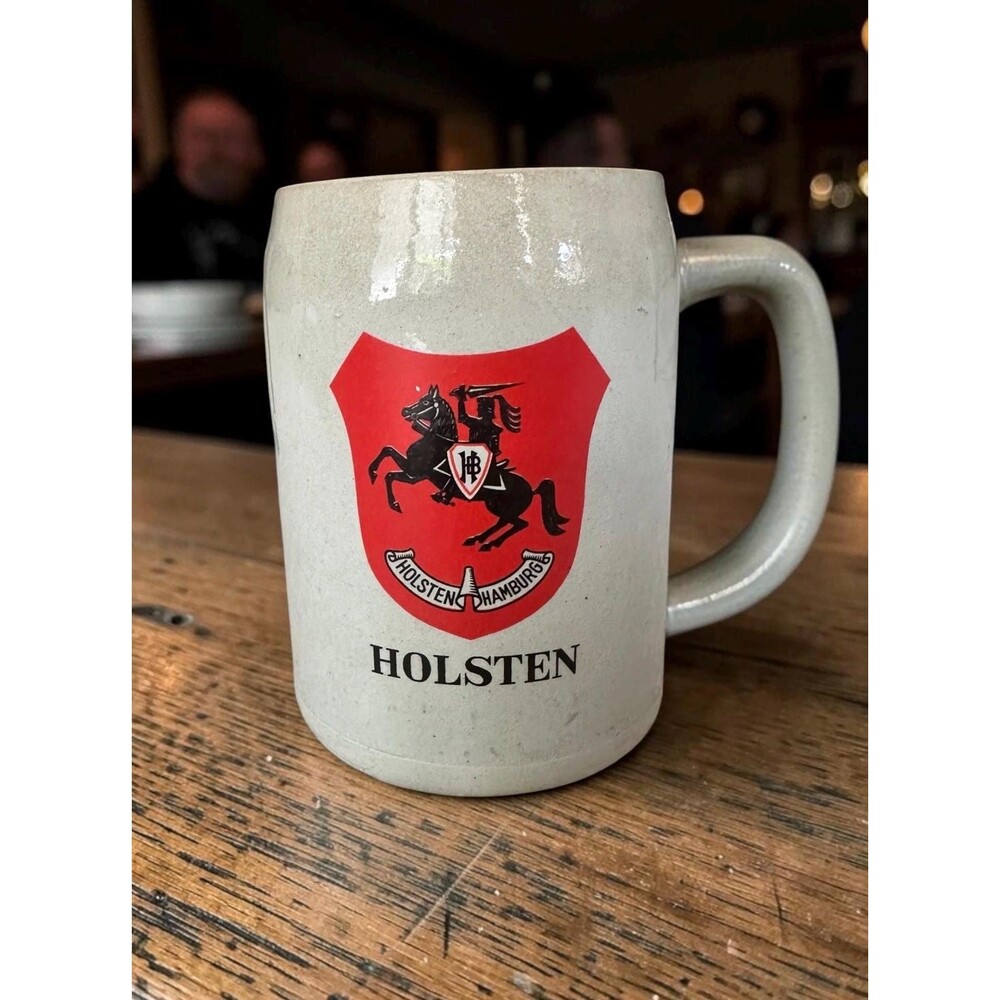 Vintage Holsten Beer Stein - Stoneware Tankard Holsten-Brauerei Hamburg Germany